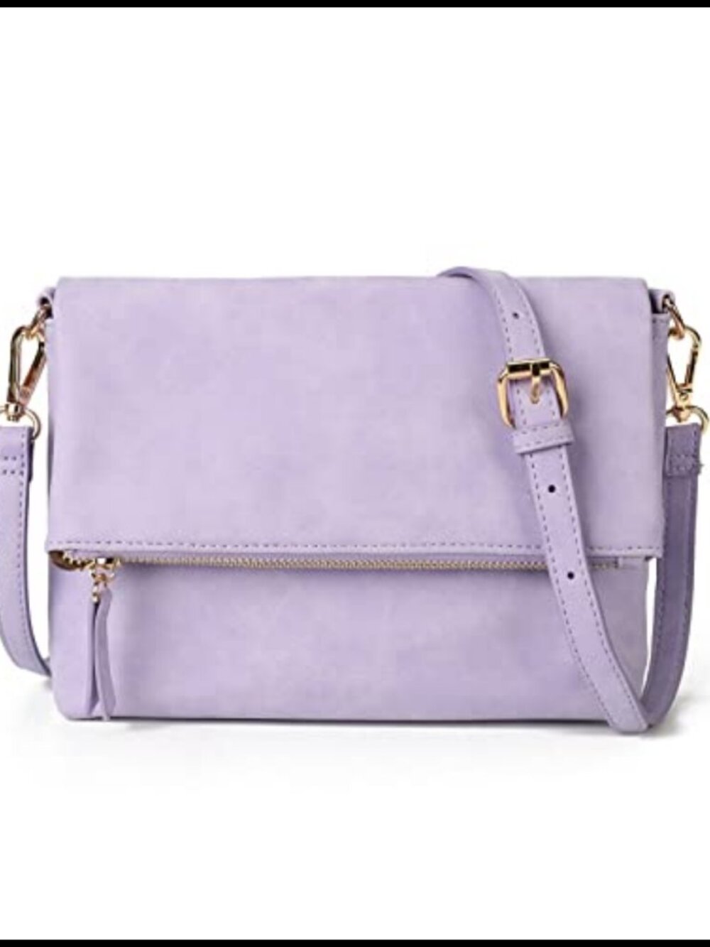 Vegan PU Leather Crossbody Bag Adjustable Strap Zipper Closure